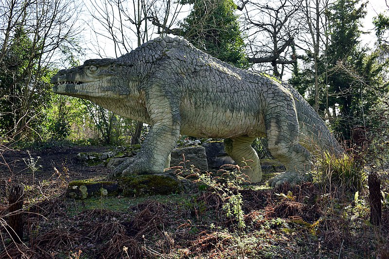 Megalosaurus statue in Crystal Palace Park